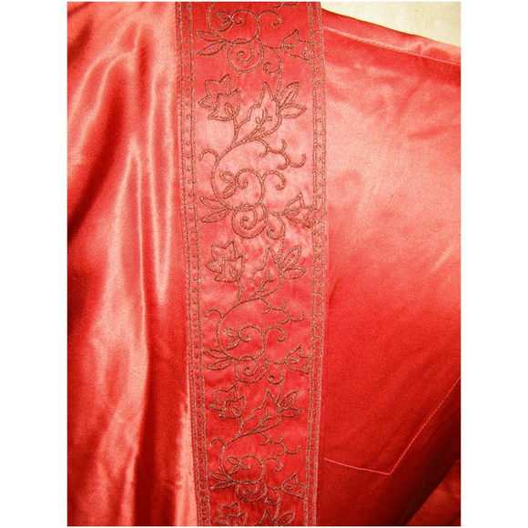 New Valerie Stevens red silk long gown M 8-10 😍 - Picture 6 of 6